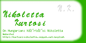 nikoletta kurtosi business card