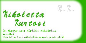 nikoletta kurtosi business card